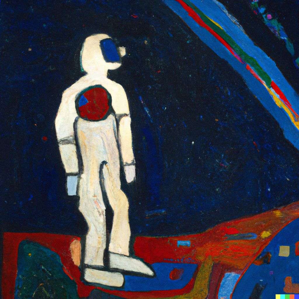 an astronaut, painting by Wassily Kandinsky
